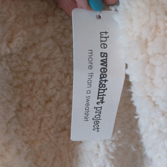 The Sweatshirt Project Women's XL Cream‎ Sherpa Faux Shearling Button Up Jacket - Picture 5 of 10